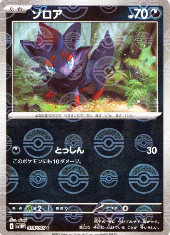画像1: ゾロア(モンスターボールミラー)【C】{058/086} [SV11W] (1)